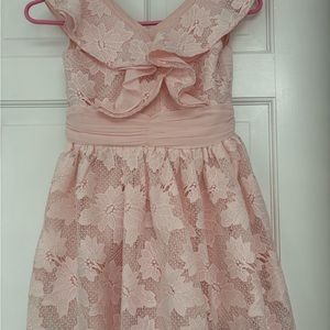Bardot Junior Pink Lace Dress - Size 6x-7